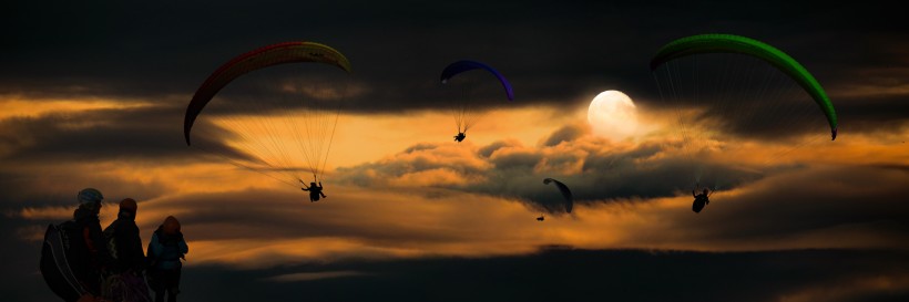 刺激好玩的滑翔伞运动图片