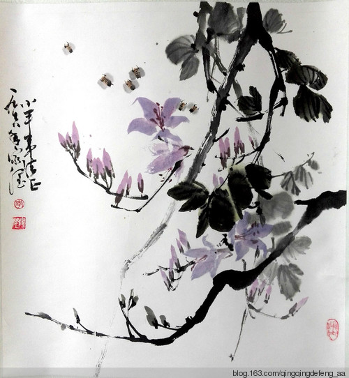 李家润老师的紫荆花国画处作