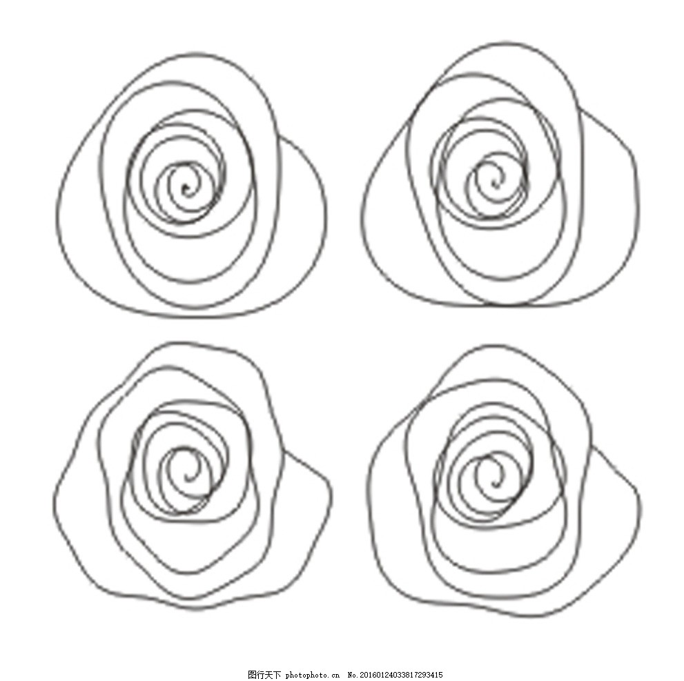 简笔画 一笔画 线条画 简单线条 玫瑰线条 矢量图 玫瑰矢量图 图形