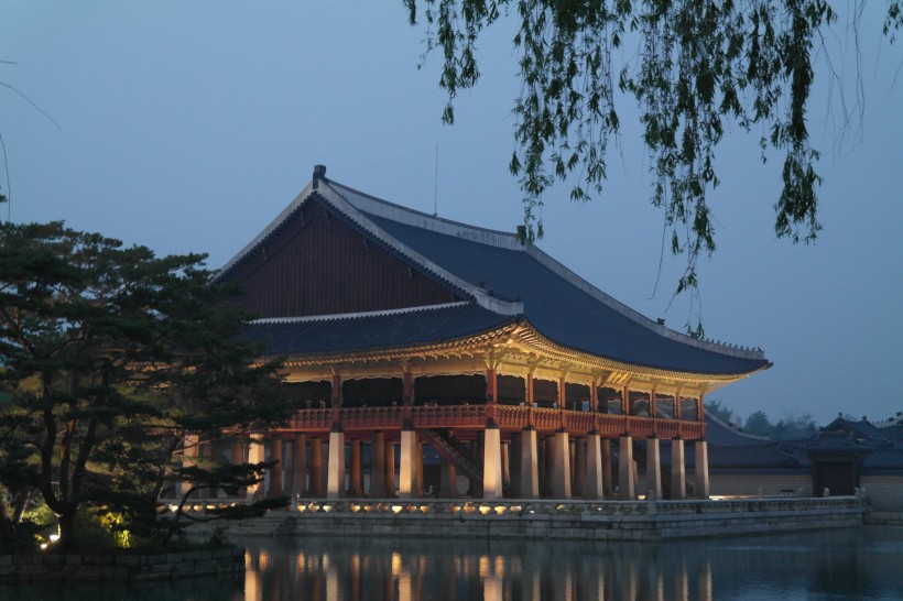 韩国景福宫恢弘建筑风景图片