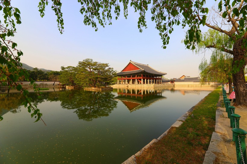 韩国景福宫恢弘建筑风景图片