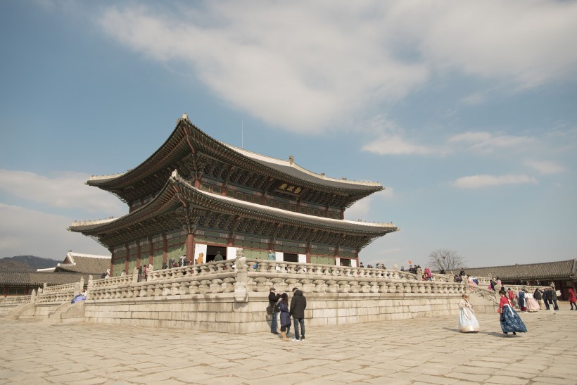 韩国景福宫恢弘建筑风景图片