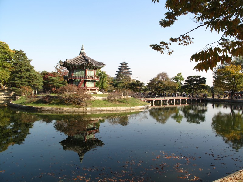 韩国景福宫恢弘建筑风景图片