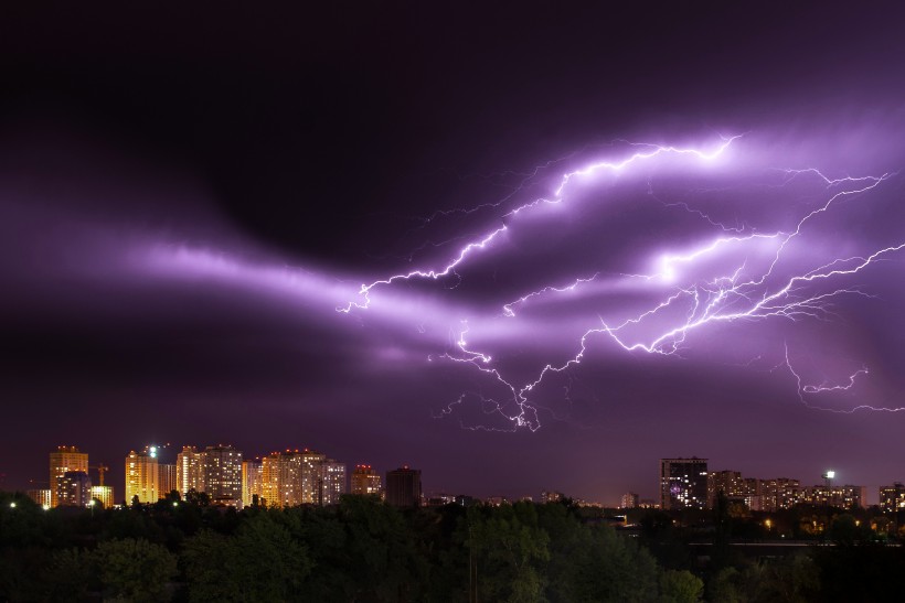 恐怖震撼的雷电风景图片