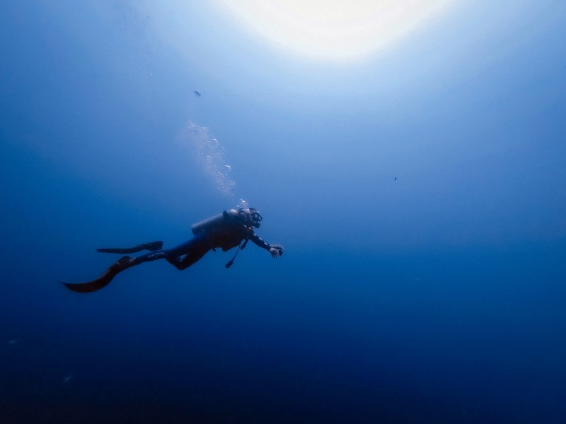 海底潜水人物图片