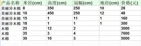 木棉树价格