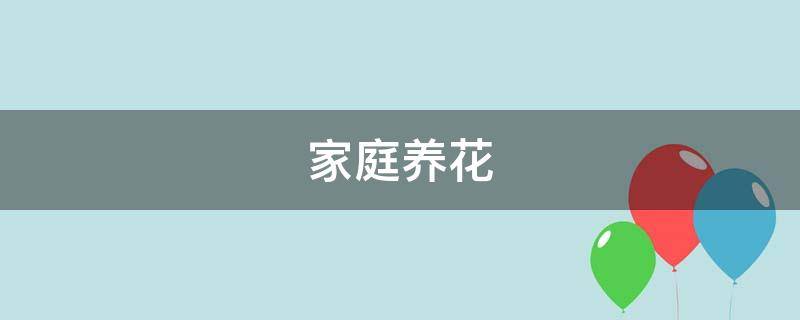 家庭养花技巧